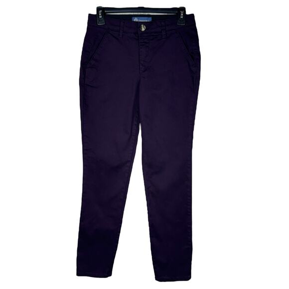 Democracy SZ 0 “Ab”solution Straight Trouser Pants Stretch Zip-Fly Pocket Purple - Picture 1 of 10